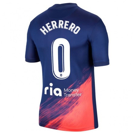 Niño Fútbol Camiseta Alex Herrero #0 Azul Oscuro Naranja 2ª Equipación 2021/22 Camisa Chile