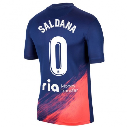 Niño Fútbol Camiseta Jose Saldana #0 Azul Oscuro Naranja 2ª Equipación 2021/22 Camisa Chile