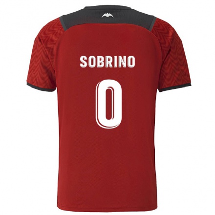 Niño Fútbol Camiseta Ruben Sobrino #0 Rojo Oscuro 2ª Equipación 2021/22 Camisa Chile