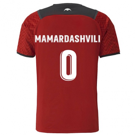 Niño Fútbol Camiseta Giorgi Mamardashvili #0 Rojo Oscuro 2ª Equipación 2021/22 Camisa Chile