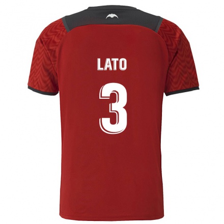 Niño Fútbol Camiseta Toni Lato #3 Rojo Oscuro 2ª Equipación 2021/22 Camisa Chile