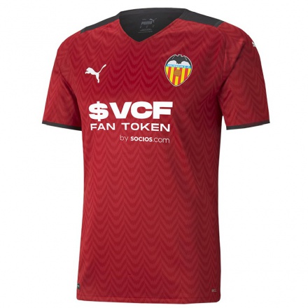 Niño Fútbol Camiseta Carlos Soler #10 Rojo Oscuro 2ª Equipación 2021/22 Camisa Chile
