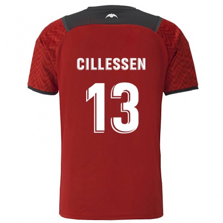 Niño Fútbol Camiseta Jasper Cillessen #13 Rojo Oscuro 2ª Equipación 2021/22 Camisa Chile