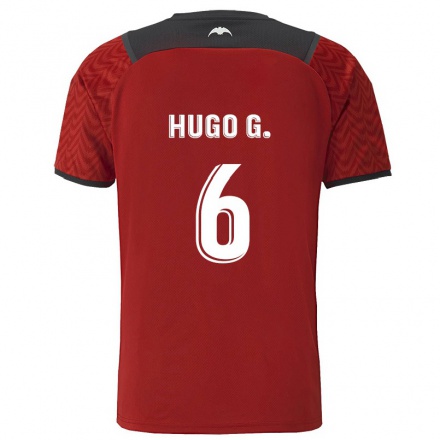 Niño Fútbol Camiseta Hugo Guillamon #6 Rojo Oscuro 2ª Equipación 2021/22 Camisa Chile