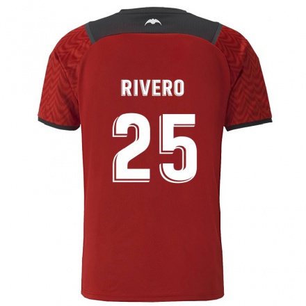 Niño Fútbol Camiseta Cristian Rivero #25 Rojo Oscuro 2ª Equipación 2021/22 Camisa Chile
