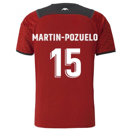 Niño Fútbol Camiseta Esther Martin-Pozuelo #15 Rojo Oscuro 2ª Equipación 2021/22 Camisa Chile