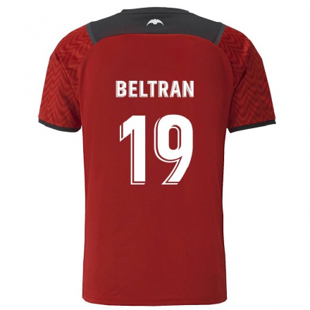 Niño Fútbol Camiseta Bea Beltran #19 Rojo Oscuro 2ª Equipación 2021/22 Camisa Chile