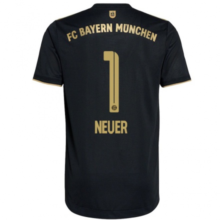 Niño Fútbol Camiseta Manuel Neuer #1 Negro 2ª Equipación 2021/22 Camisa Chile