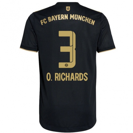 Niño Fútbol Camiseta Omar Richards #3 Negro 2ª Equipación 2021/22 Camisa Chile