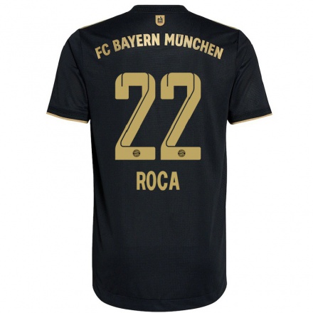 Niño Fútbol Camiseta Marc Roca #22 Negro 2ª Equipación 2021/22 Camisa Chile