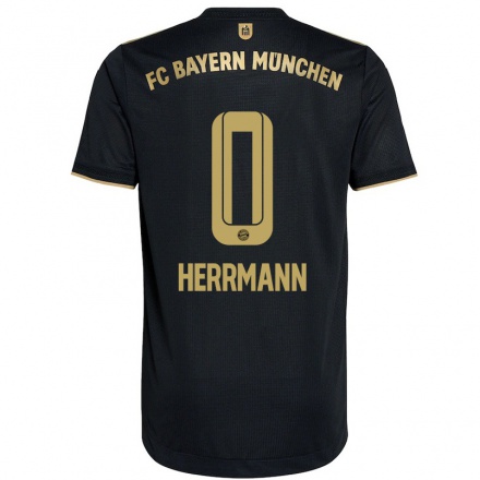 Niño Fútbol Camiseta Jahn Herrmann #0 Negro 2ª Equipación 2021/22 Camisa Chile