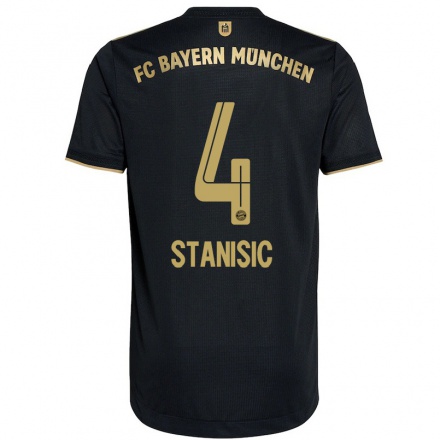 Niño Fútbol Camiseta Josip Stanisic #4 Negro 2ª Equipación 2021/22 Camisa Chile