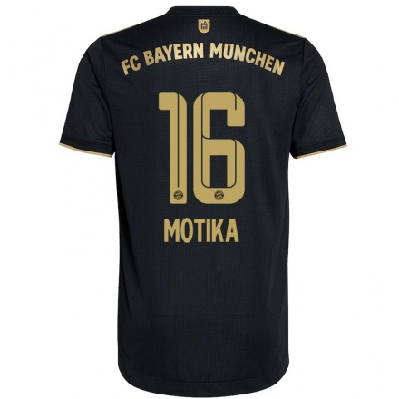 Niño Fútbol Camiseta Nemanja Motika #16 Negro 2ª Equipación 2021/22 Camisa Chile