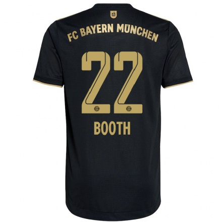 Niño Fútbol Camiseta Taylor Booth #22 Negro 2ª Equipación 2021/22 Camisa Chile