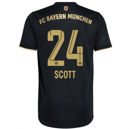 Niño Fútbol Camiseta Christopher Scott #24 Negro 2ª Equipación 2021/22 Camisa Chile