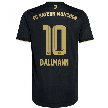 Niño Fútbol Camiseta Linda Dallmann #10 Negro 2ª Equipación 2021/22 Camisa Chile