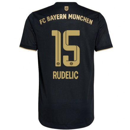 Niño Fútbol Camiseta Ivana Rudelic #15 Negro 2ª Equipación 2021/22 Camisa Chile