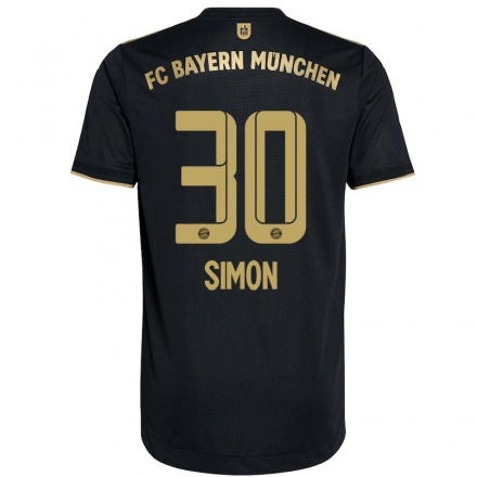 Niño Fútbol Camiseta Carolin Simon #30 Negro 2ª Equipación 2021/22 Camisa Chile
