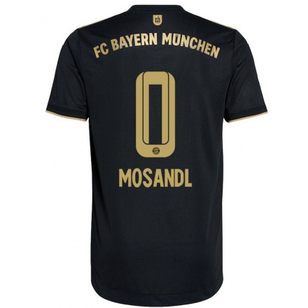 Niño Fútbol Camiseta Moritz Mosandl #0 Negro 2ª Equipación 2021/22 Camisa Chile