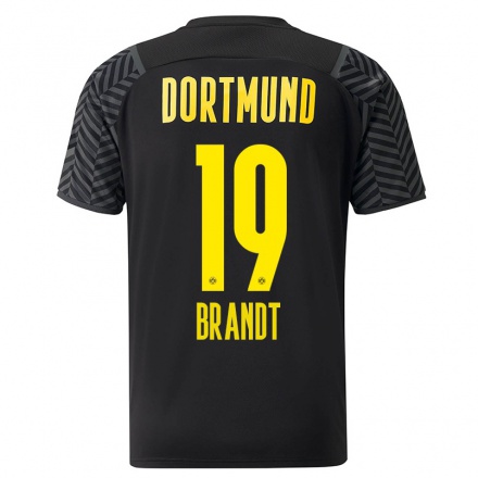 Niño Fútbol Camiseta Julian Brandt #19 Gris Negro 2ª Equipación 2021/22 Camisa Chile