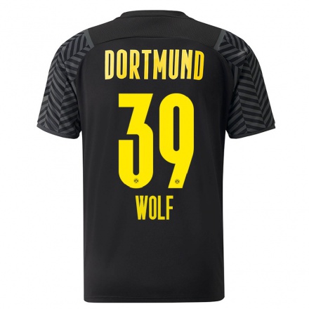 Niño Fútbol Camiseta Marius Wolf #39 Gris Negro 2ª Equipación 2021/22 Camisa Chile