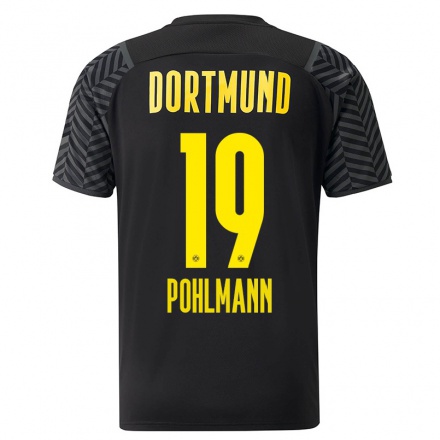 Niño Fútbol Camiseta Ole Pohlmann #19 Gris Negro 2ª Equipación 2021/22 Camisa Chile