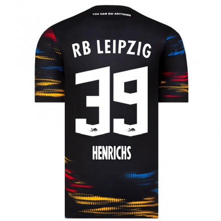 Niño Fútbol Camiseta Benjamin Henrichs #39 Negro Amarillo 2ª Equipación 2021/22 Camisa Chile