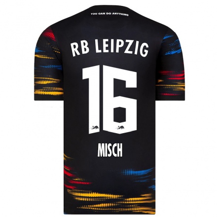 Niño Fútbol Camiseta Lea-Sophie Misch #16 Negro Amarillo 2ª Equipación 2021/22 Camisa Chile