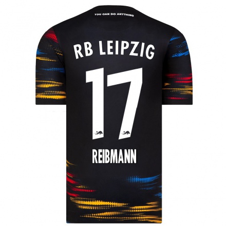 Niño Fútbol Camiseta Emily ReiBmann #17 Negro Amarillo 2ª Equipación 2021/22 Camisa Chile