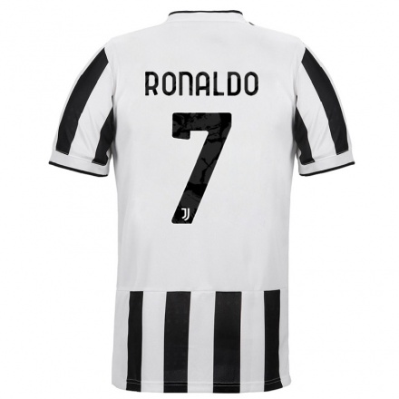Niño Fútbol Camiseta Cristiano Ronaldo #7 Blanco Negro 1ª Equipación 2021/22 Camisa Chile