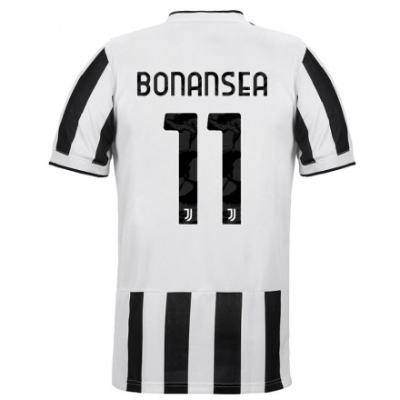 Niño Fútbol Camiseta Barbara Bonansea #11 Blanco Negro 1ª Equipación 2021/22 Camisa Chile