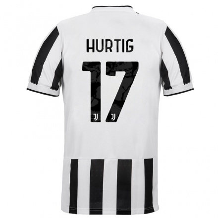 Niño Fútbol Camiseta Lina Hurtig #17 Blanco Negro 1ª Equipación 2021/22 Camisa Chile