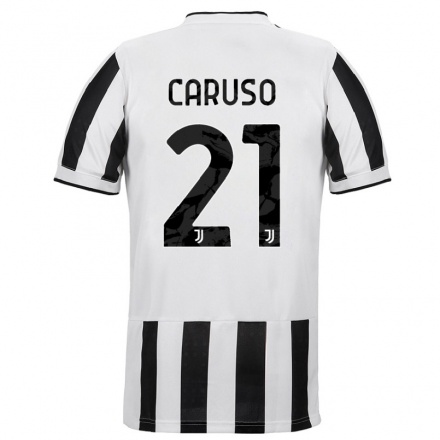Niño Fútbol Camiseta Arianna Caruso #21 Blanco Negro 1ª Equipación 2021/22 Camisa Chile