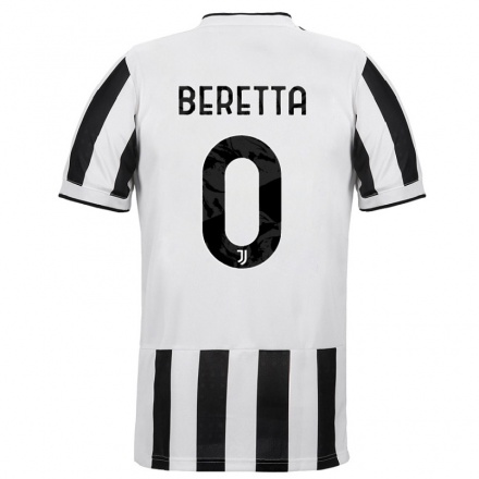 Niño Fútbol Camiseta Beatrice Beretta #0 Blanco Negro 1ª Equipación 2021/22 Camisa Chile
