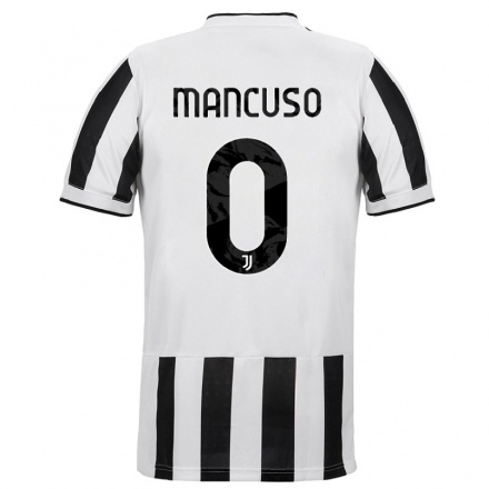 Niño Fútbol Camiseta Giulia Mancuso #0 Blanco Negro 1ª Equipación 2021/22 Camisa Chile