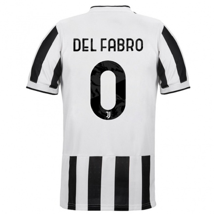 Niño Fútbol Camiseta Dario Del Fabro #0 Blanco Negro 1ª Equipación 2021/22 Camisa Chile