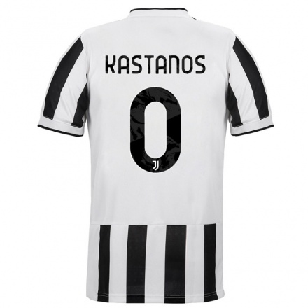Niño Fútbol Camiseta Grigoris Kastanos #0 Blanco Negro 1ª Equipación 2021/22 Camisa Chile