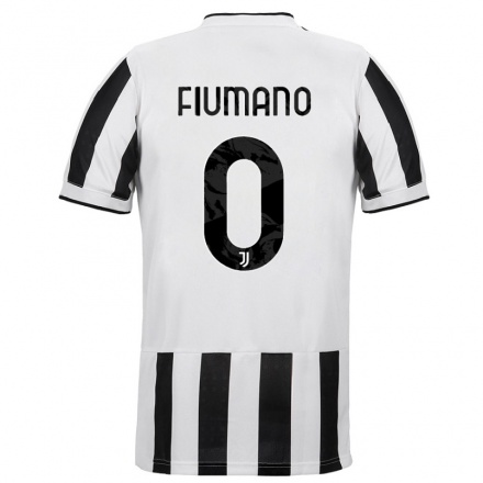 Niño Fútbol Camiseta Filippo Fiumano #0 Blanco Negro 1ª Equipación 2021/22 Camisa Chile
