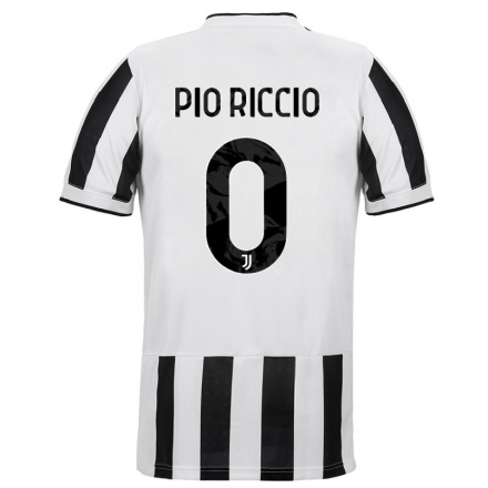 Niño Fútbol Camiseta Alessandro Pio Riccio #0 Blanco Negro 1ª Equipación 2021/22 Camisa Chile