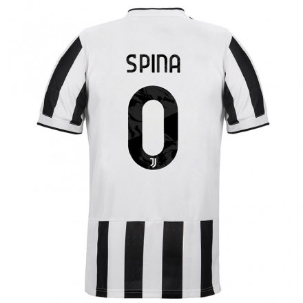 Niño Fútbol Camiseta Raffaele Spina #0 Blanco Negro 1ª Equipación 2021/22 Camisa Chile