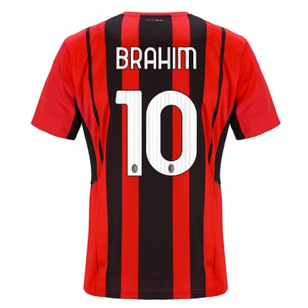 Niño Fútbol Camiseta Brahim Diaz #10 Negro Rojo 1ª Equipación 2021/22 Camisa Chile