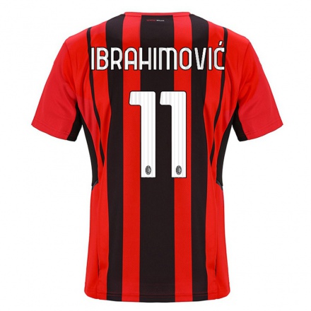 Niño Fútbol Camiseta Zlatan Ibrahimovic #11 Negro Rojo 1ª Equipación 2021/22 Camisa Chile