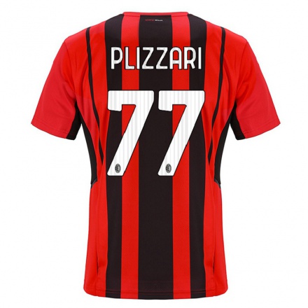 Niño Fútbol Camiseta Alessandro Plizzari #77 Negro Rojo 1ª Equipación 2021/22 Camisa Chile