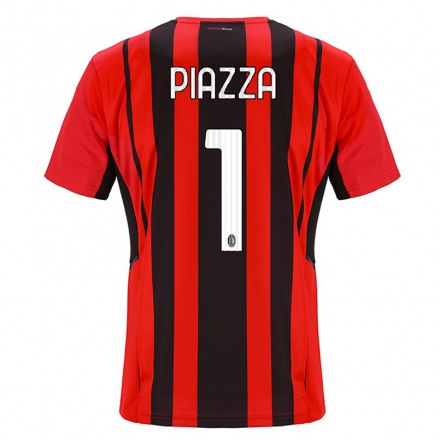 Niño Fútbol Camiseta Alessia Piazza #1 Negro Rojo 1ª Equipación 2021/22 Camisa Chile