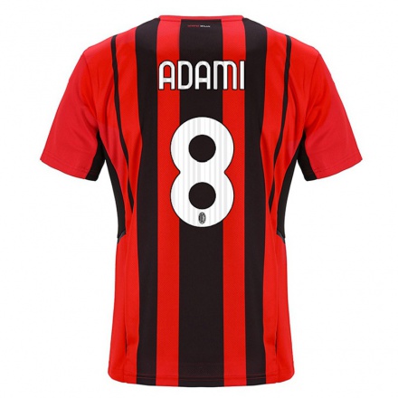 Niño Fútbol Camiseta Greta Adami #8 Negro Rojo 1ª Equipación 2021/22 Camisa Chile