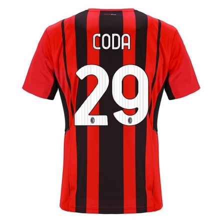 Niño Fútbol Camiseta Anita Coda #29 Negro Rojo 1ª Equipación 2021/22 Camisa Chile