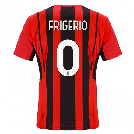 Niño Fútbol Camiseta Marco Frigerio #0 Negro Rojo 1ª Equipación 2021/22 Camisa Chile