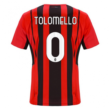 Niño Fútbol Camiseta Filippo Tolomello #0 Negro Rojo 1ª Equipación 2021/22 Camisa Chile