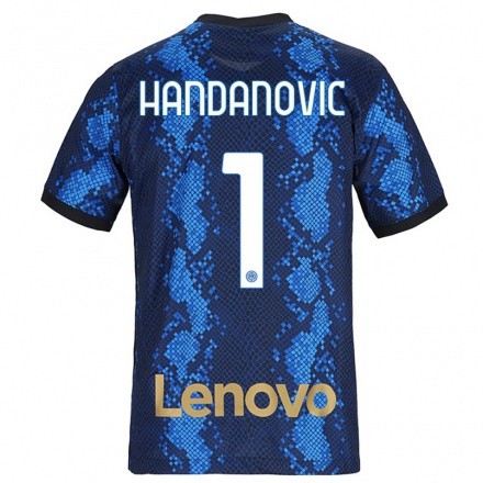 Niño Fútbol Camiseta Samir Handanovic #1 Azul Oscuro 1ª Equipación 2021/22 Camisa Chile