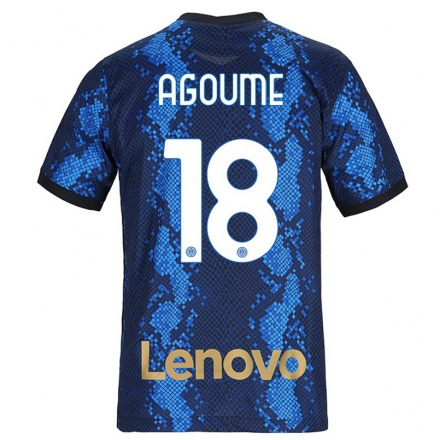 Niño Fútbol Camiseta Lucien Agoume #18 Azul Oscuro 1ª Equipación 2021/22 Camisa Chile